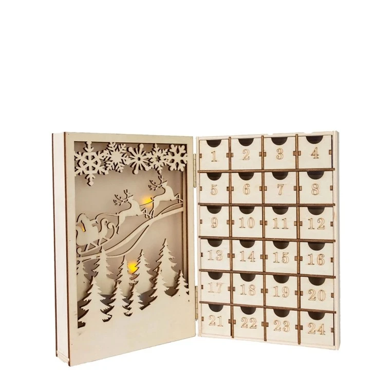Wooden Christmas Advent Calendar Decoration